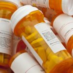 Bottles of prescription medicine opioids