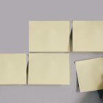 photo of five sticky notes on the wall