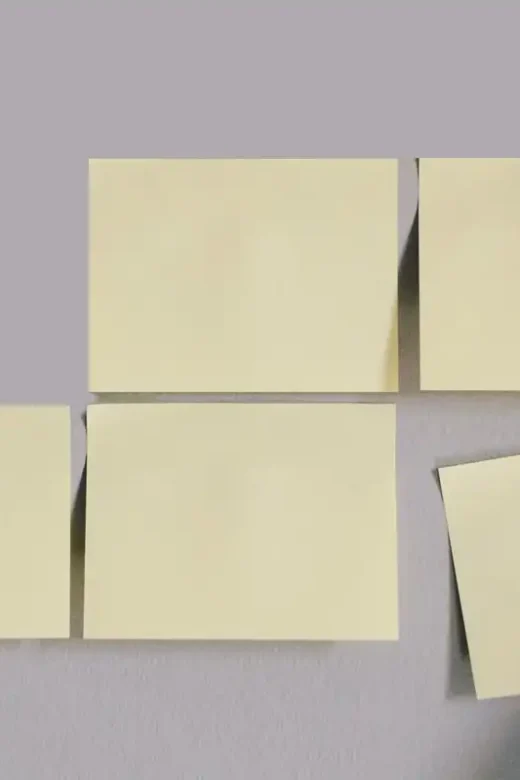 photo of five sticky notes on the wall