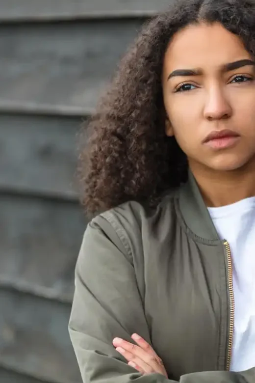 photo of a thoughtful beautiful young mixed race African American, qiuet time concept