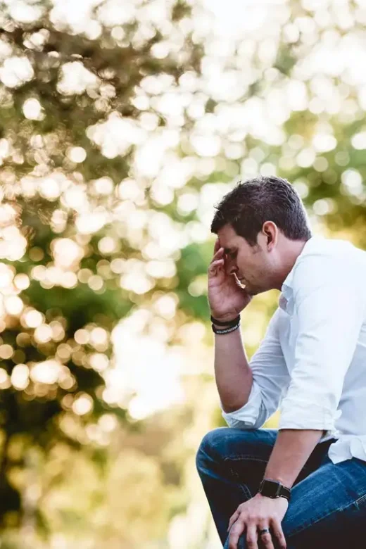 a photo of a stressed man