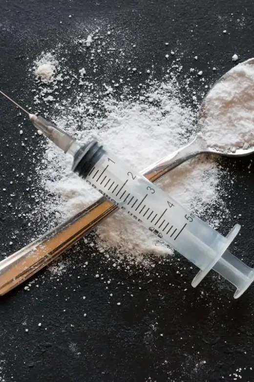 heroin vaccine spoon and syringe