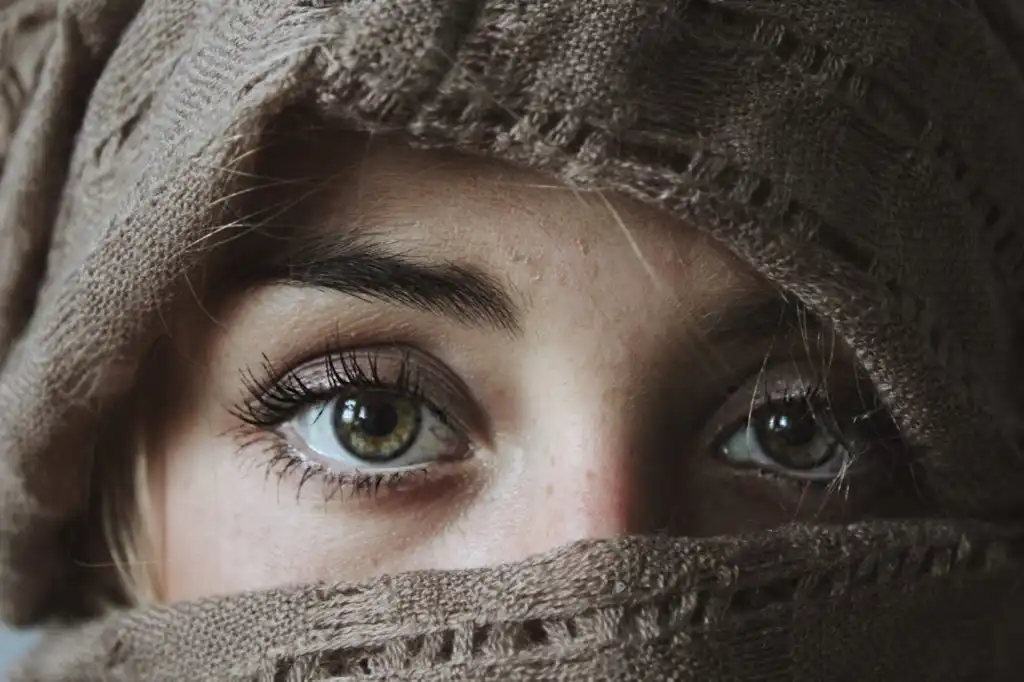 Woman's sad eyes, from battling seasonal affective disorder, or SAD, a common mental health issue