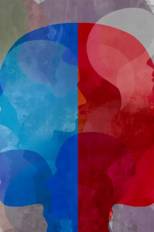 faces abstract design Borderline Personality Disorder and Drug Addiction concept