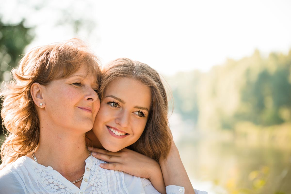 photo of a mother and daughter, outdoor concept