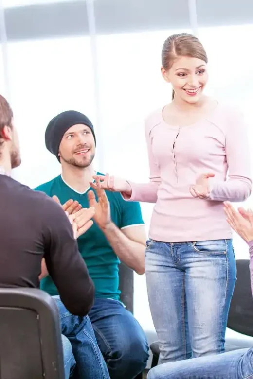 people during a group therapy Alcoholics Anonymous