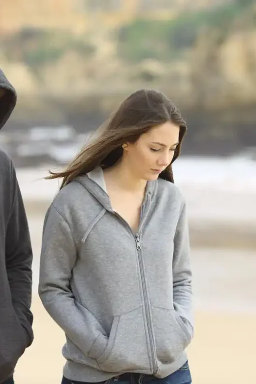 a couple, woman being upset, don't know what to do with her addict loved-one