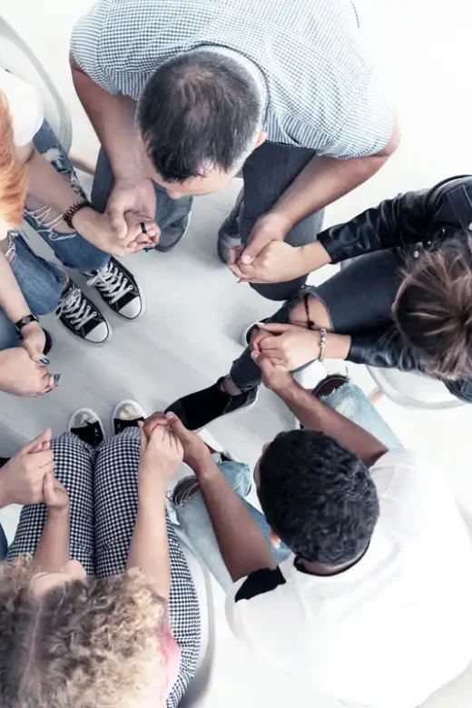 people during 12 step meeting