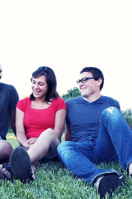 people outdoor in recovery sitting on the grass