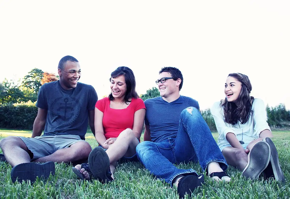 people outdoor in recovery sitting on the grass