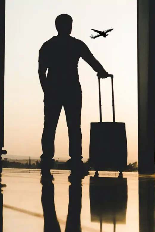 a man traveling to rehab treatment center