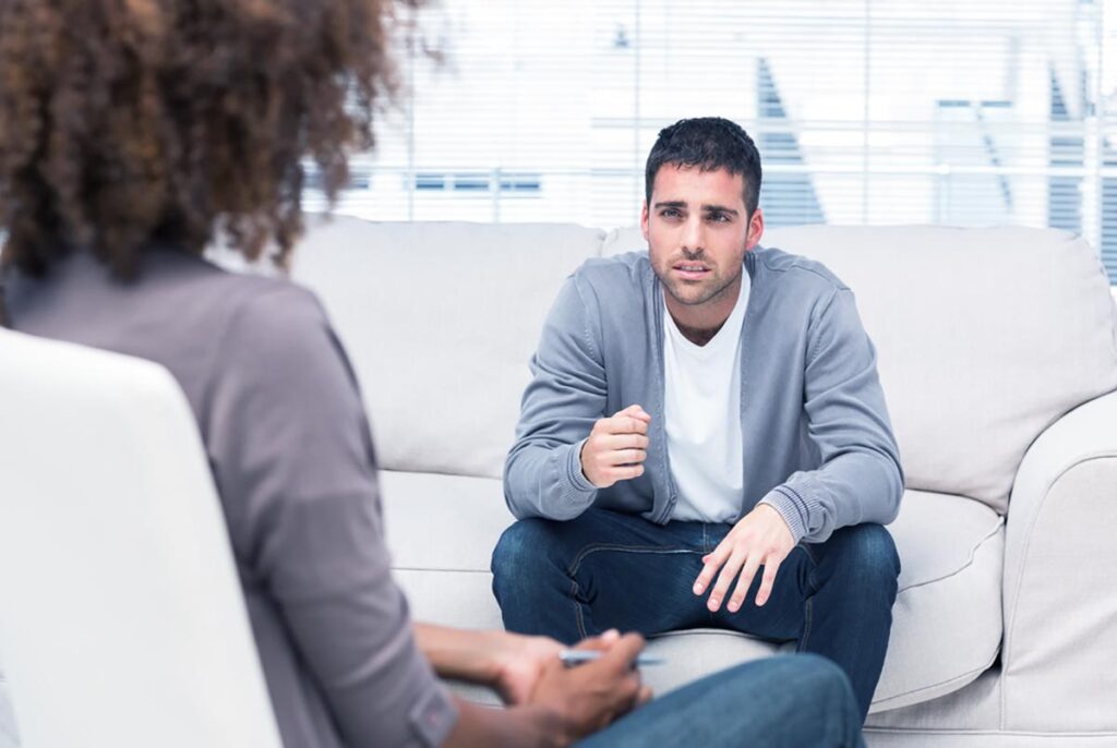 man getting into treatment