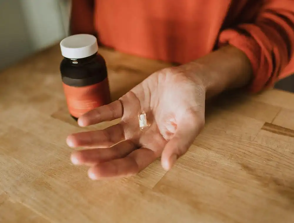 a medicine a woman's palm
