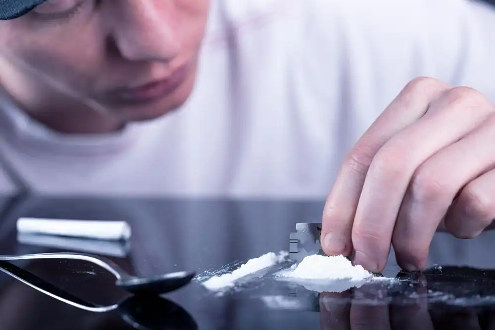 man struggling with cocaine addiction