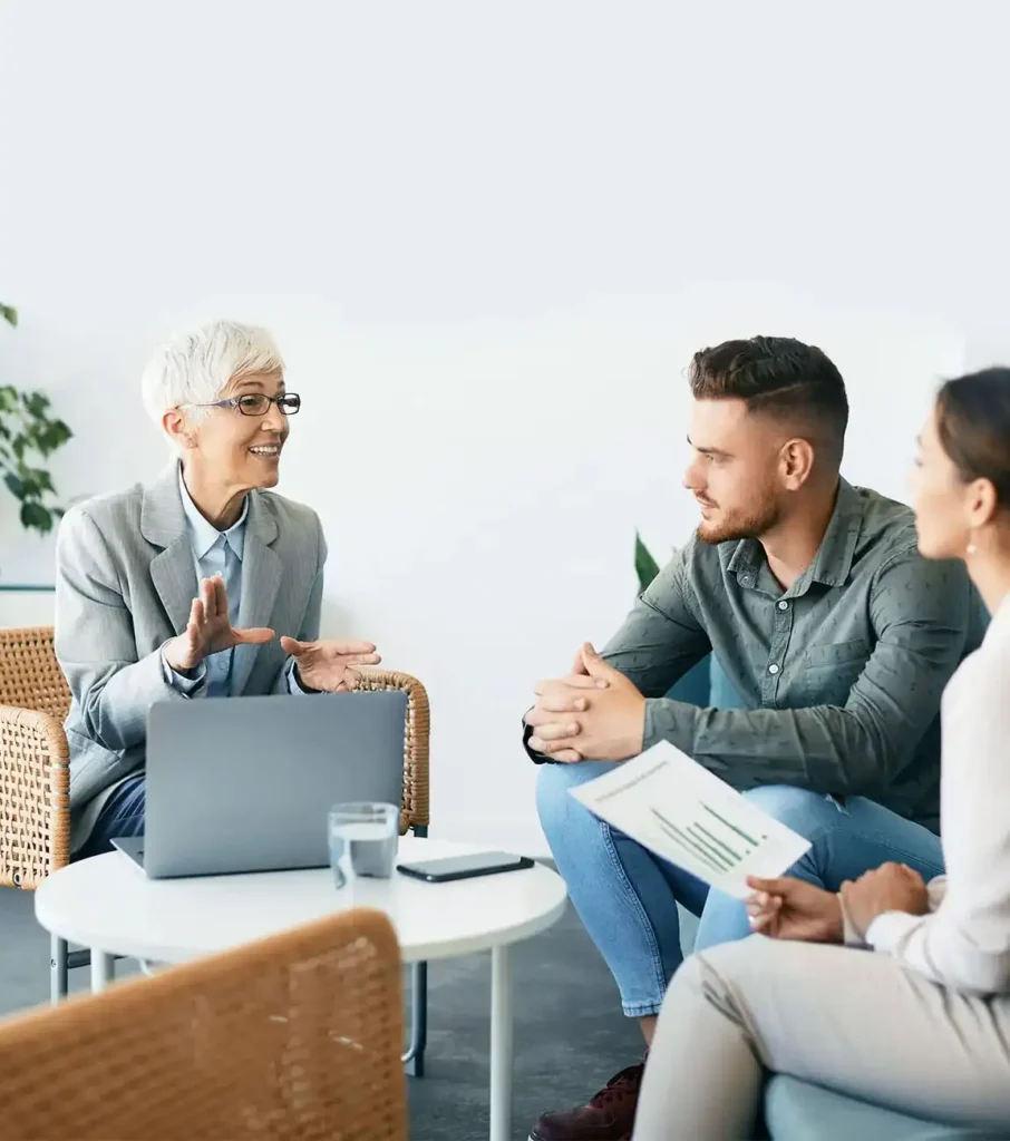 male client with two female mental health experts