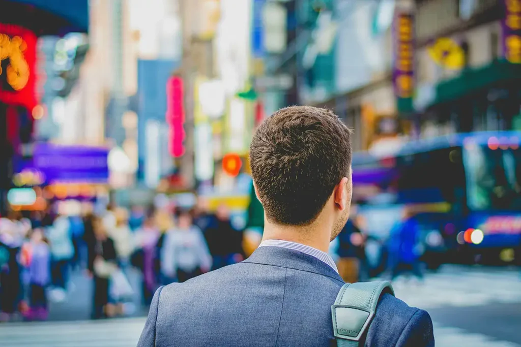 a male client staying sober and getting back to work