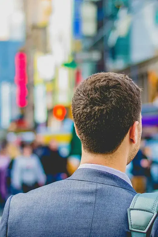 a male client staying sober and getting back to work