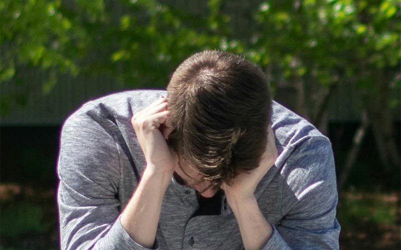 man feeling dehydrated
