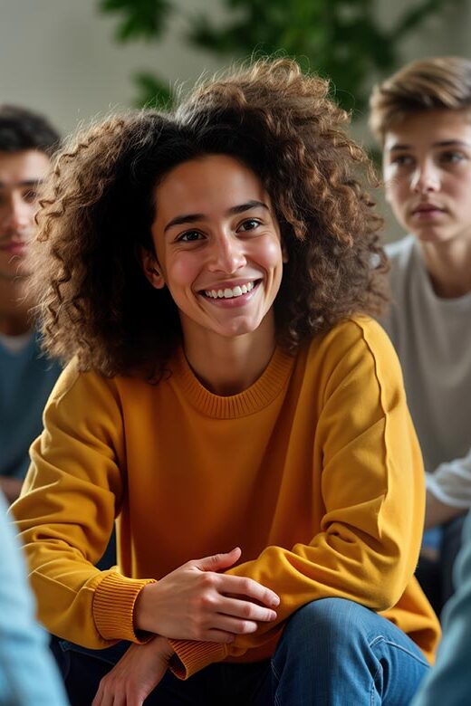 young people during group therapy at a detox center