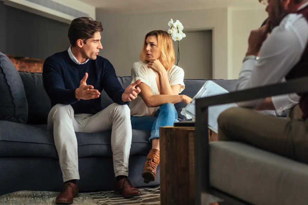couple during marriage counseling at drug and alcohol rehab in riverside california