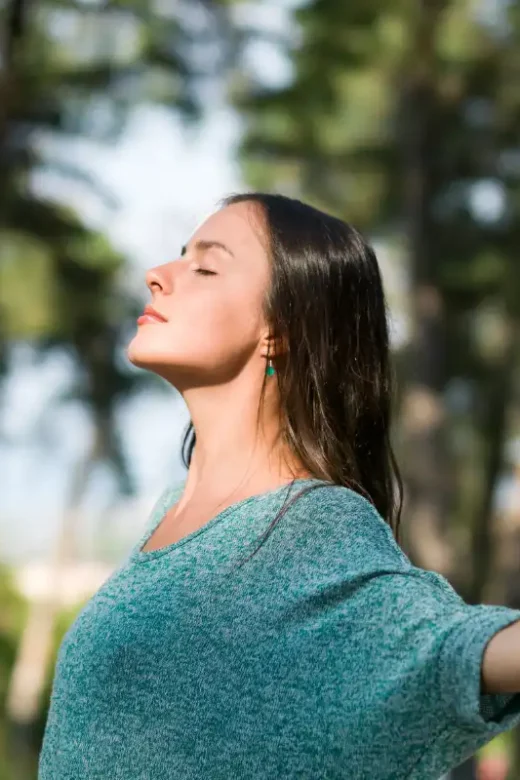 woman enjoying the warm weather