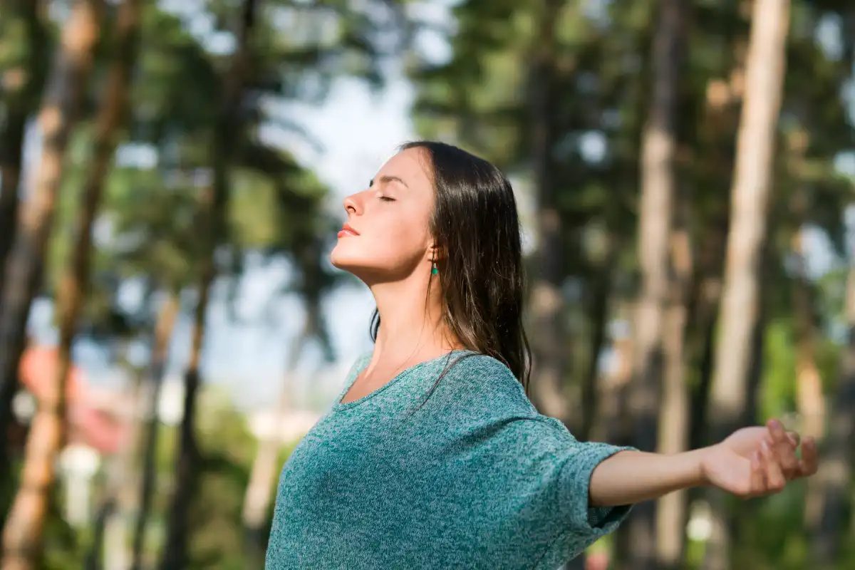 woman enjoying the warm weather
