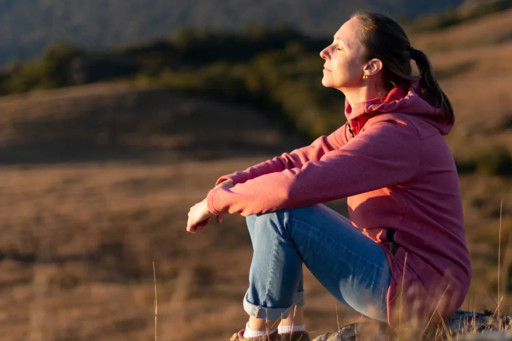 woman practicing mindfulness