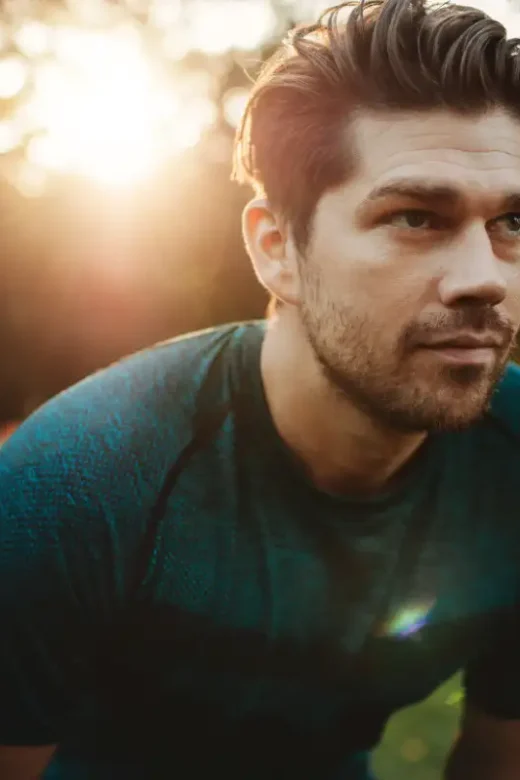 healthy young man exercising