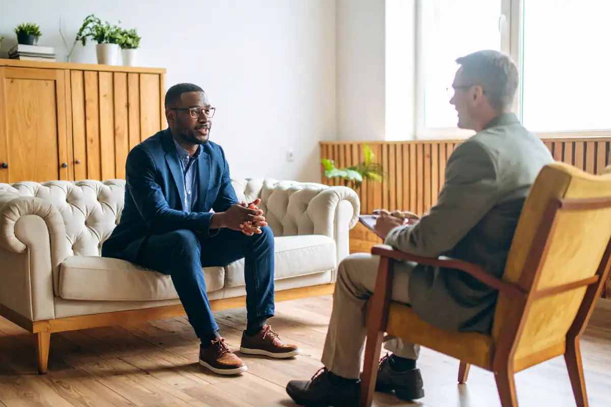 Man in Session With Psychologist