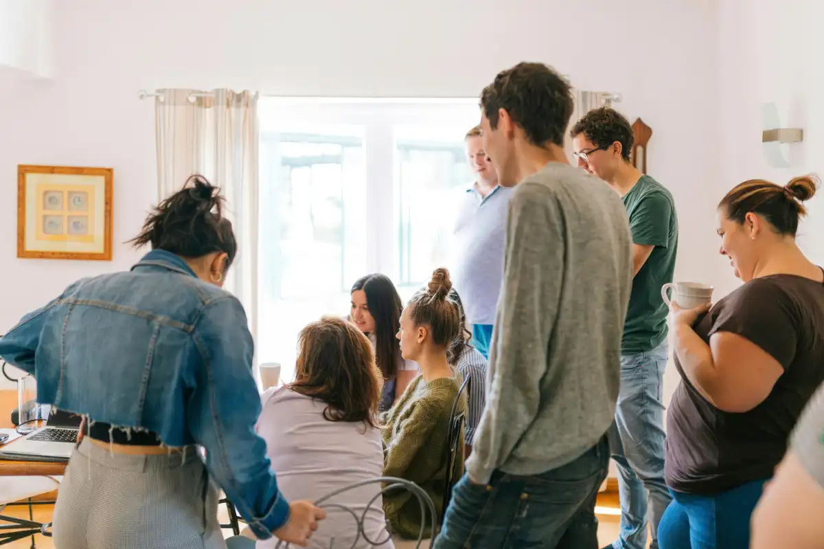 group of people inside a house