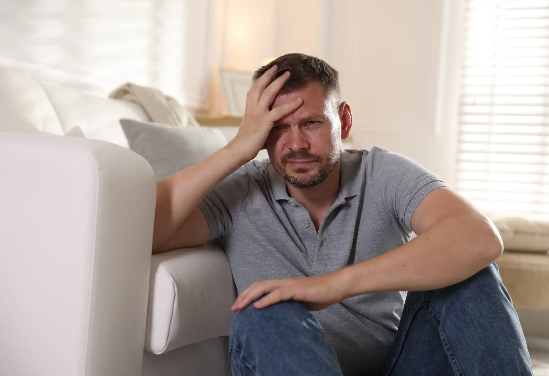 Man Suffering from Panic Attack at Home
