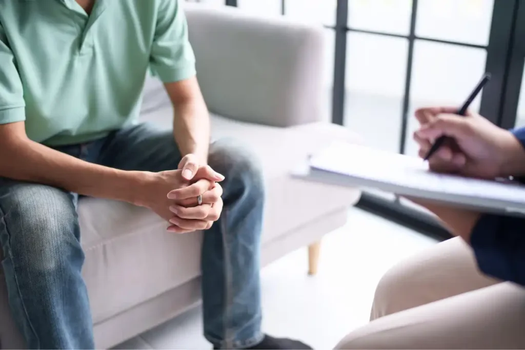 Professional psychotherapy Taking Note During Appointment