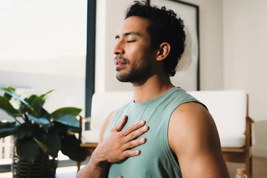 a man doing meditation