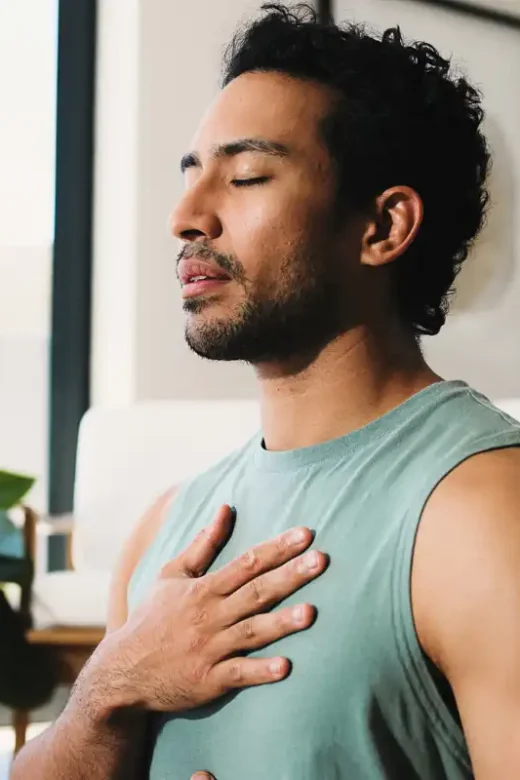 a man doing meditation
