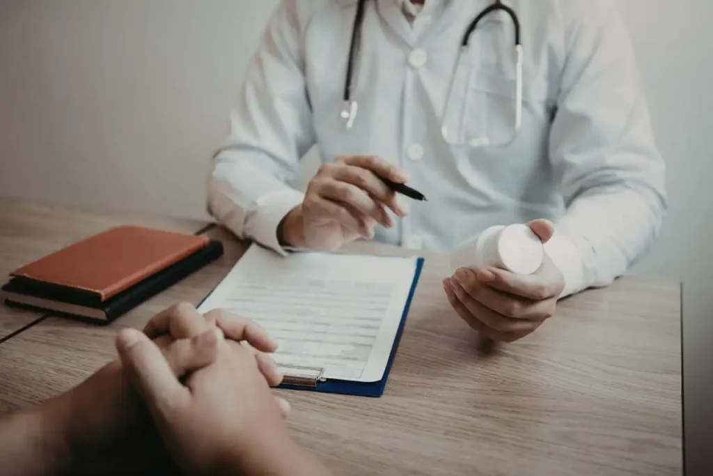 Doctor consulting with patient