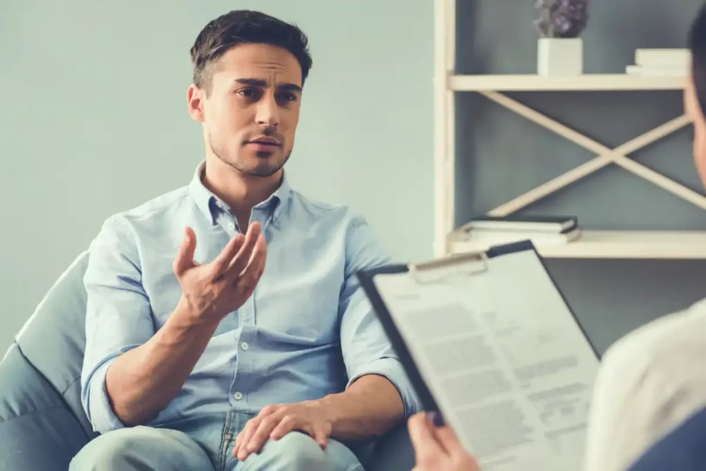 a male client during admission