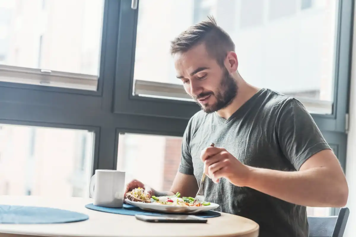 Man Eating a Healthy Breakfast