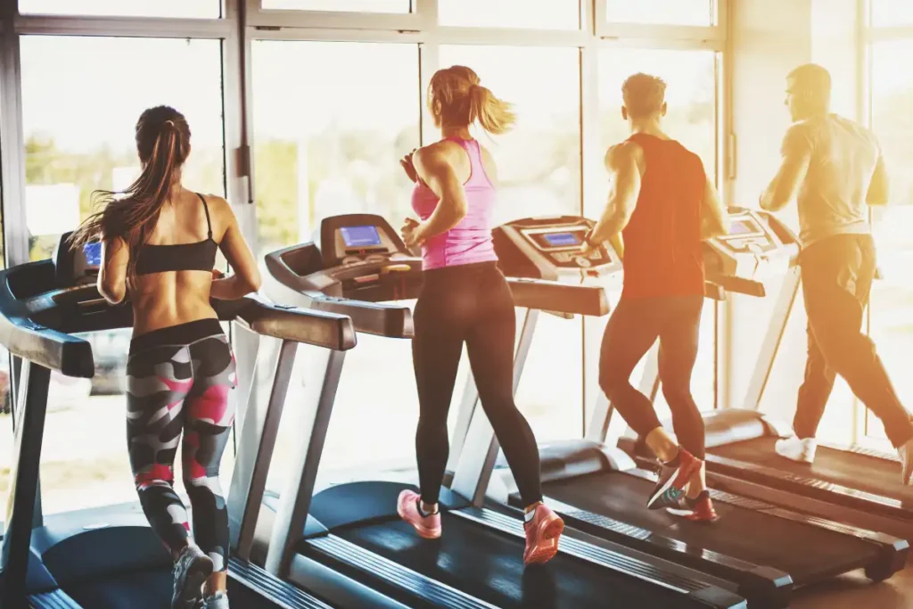 men and women exercise