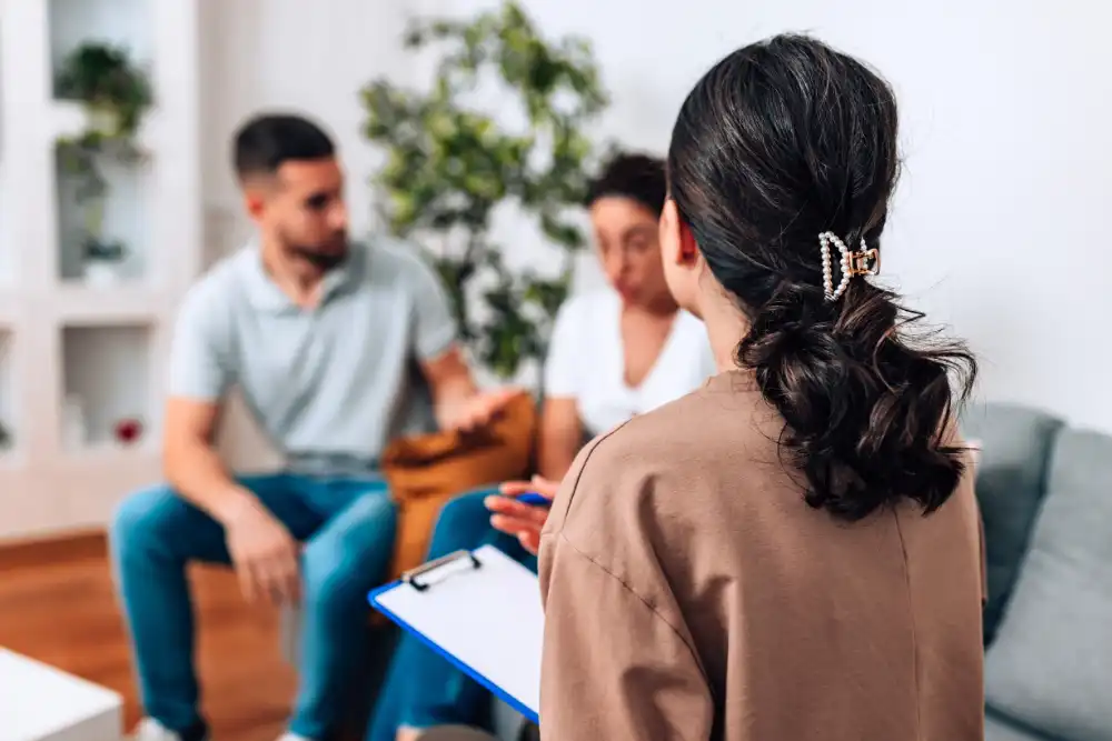 a couple during marriage counseling