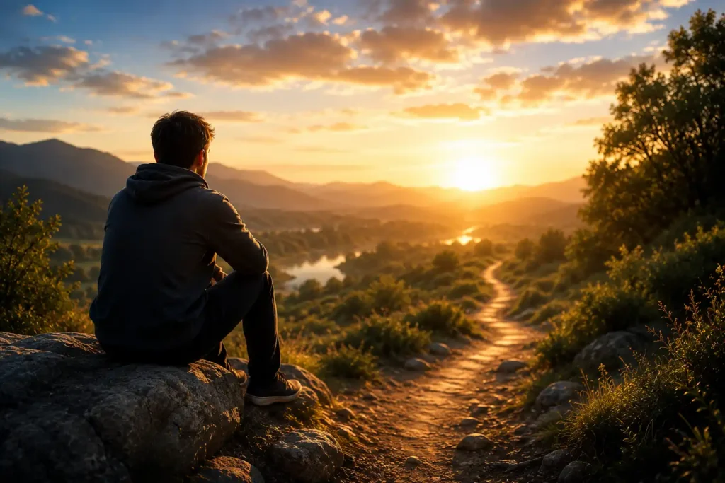 Meth addiction recovery journey at sunrise symbolizing hope, healing, and long-term sobriety