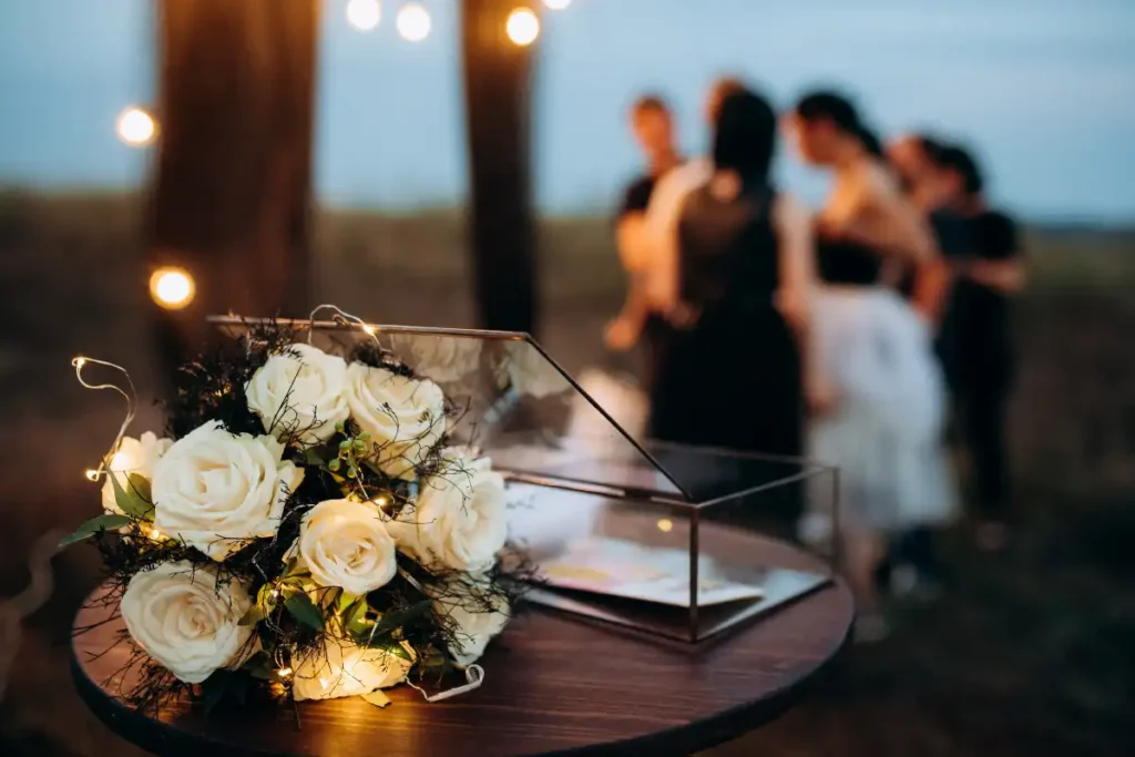 Wedding Bouquet at Wedding Reception