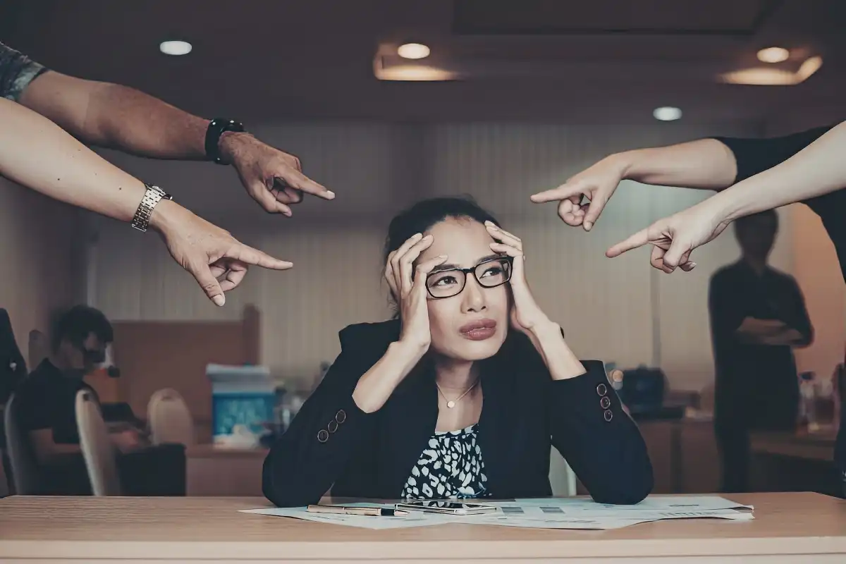 Woman under pressure at work