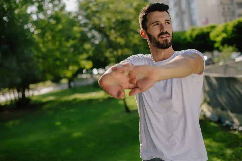 young man exercising