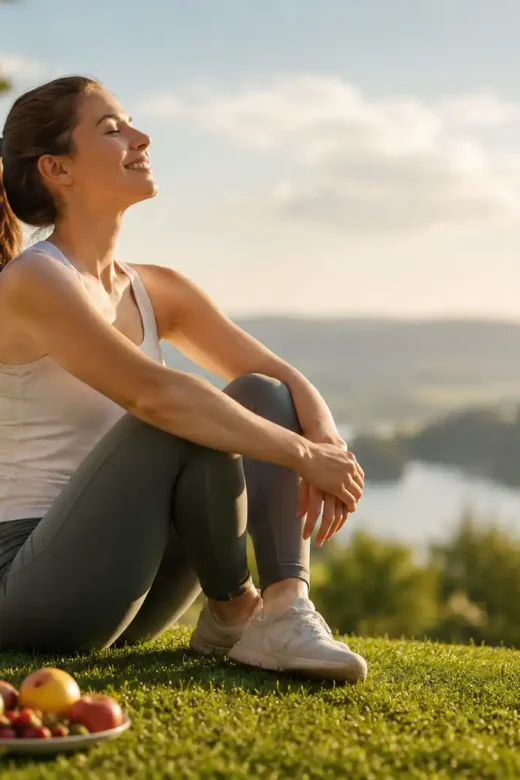 Woman enjoying a healthy outdoor lifestyle during addiction recovery in a peaceful natural setting