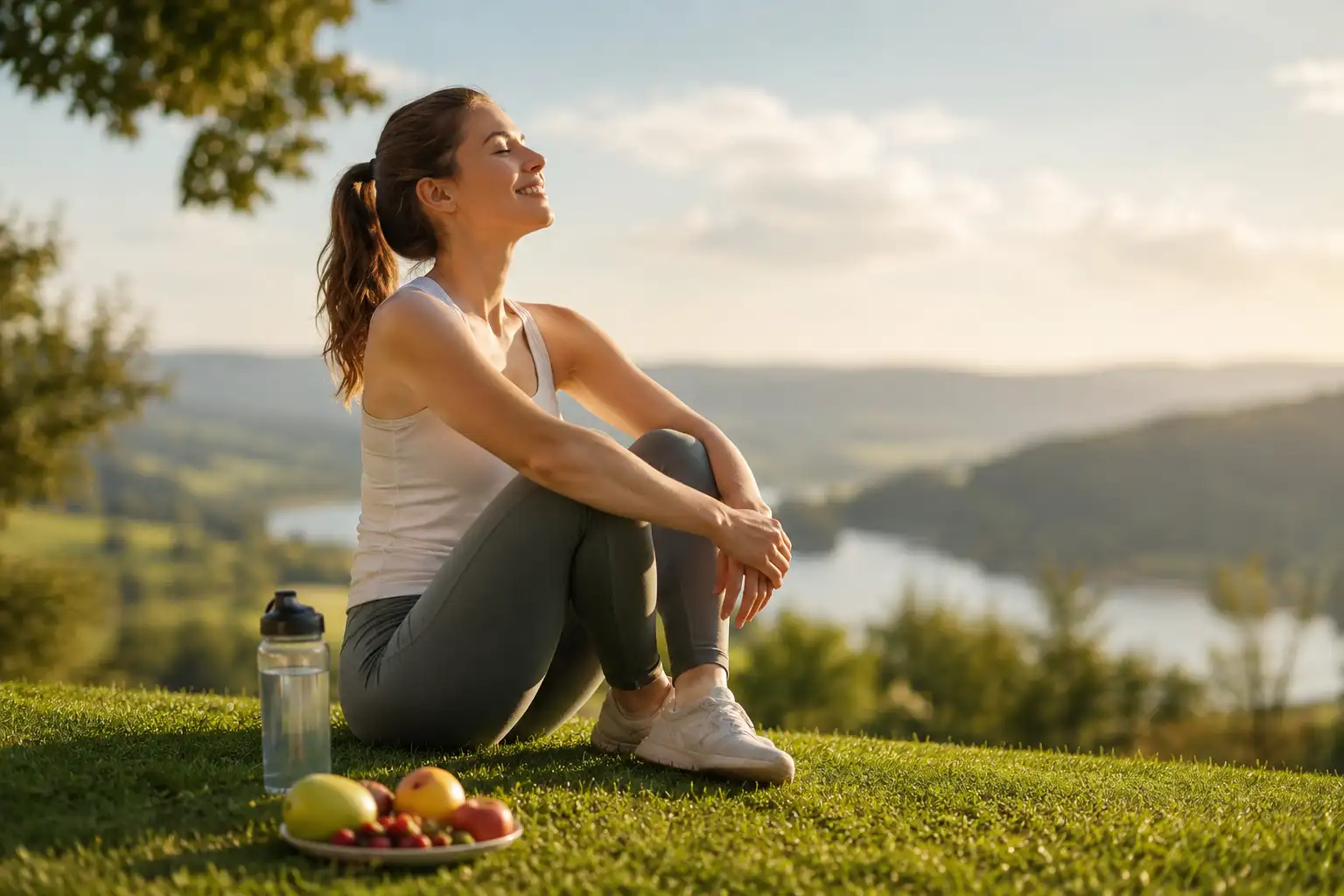 Woman enjoying a healthy outdoor lifestyle during addiction recovery in a peaceful natural setting