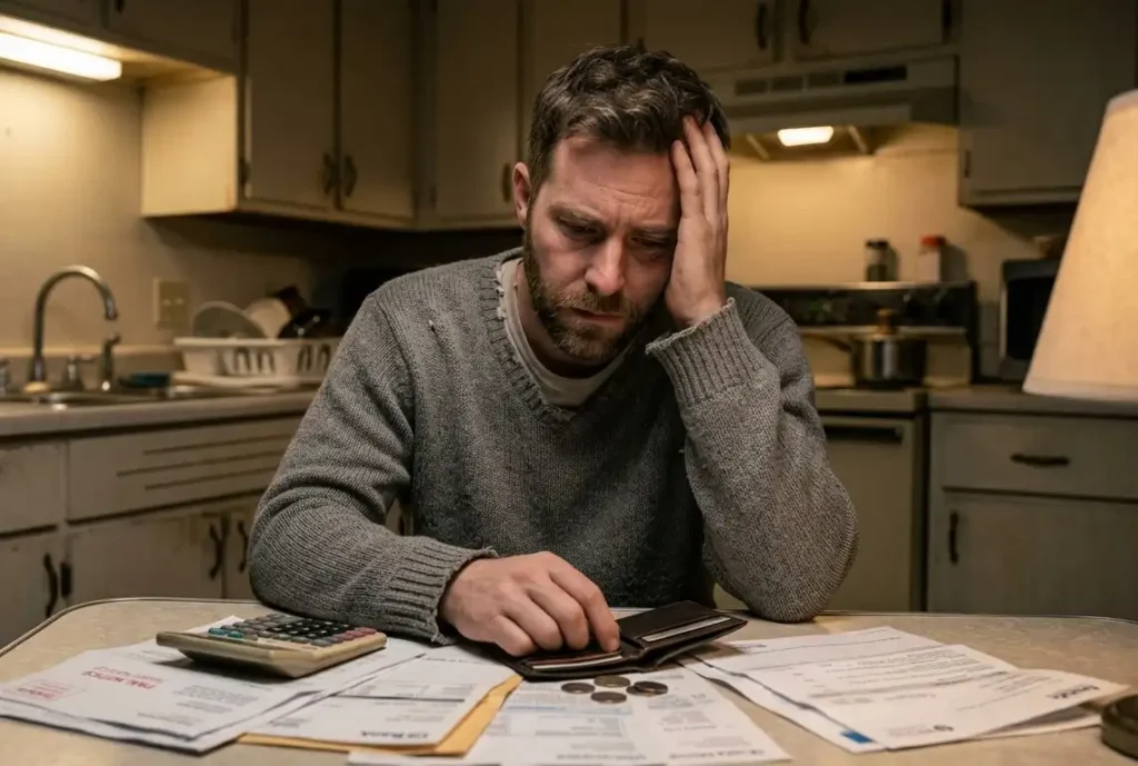 Photo of a man struggling financially