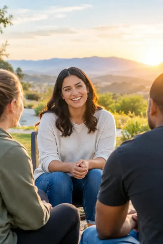 Supportive Circle at Golden Hour