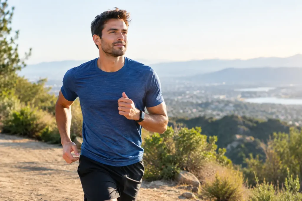 Trail Runner Overlooking the Valley
