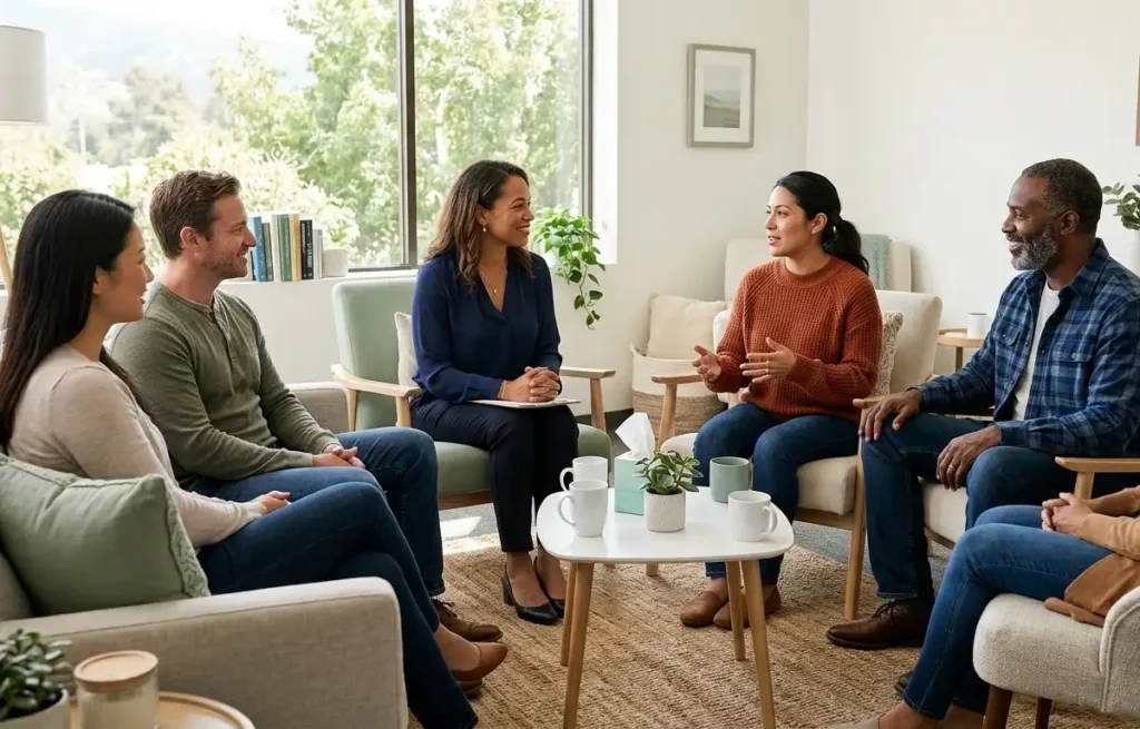 Clinical and social model recovery in a supportive addiction treatment group setting