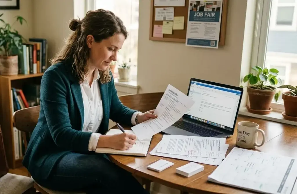 female client preparing for employment after recovery from addiction